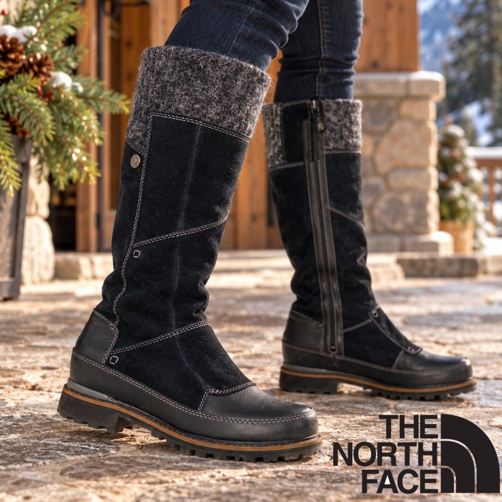 The North Face, Snowtropolis Waterproof Suede Insulated Tall Boots Black Size 8